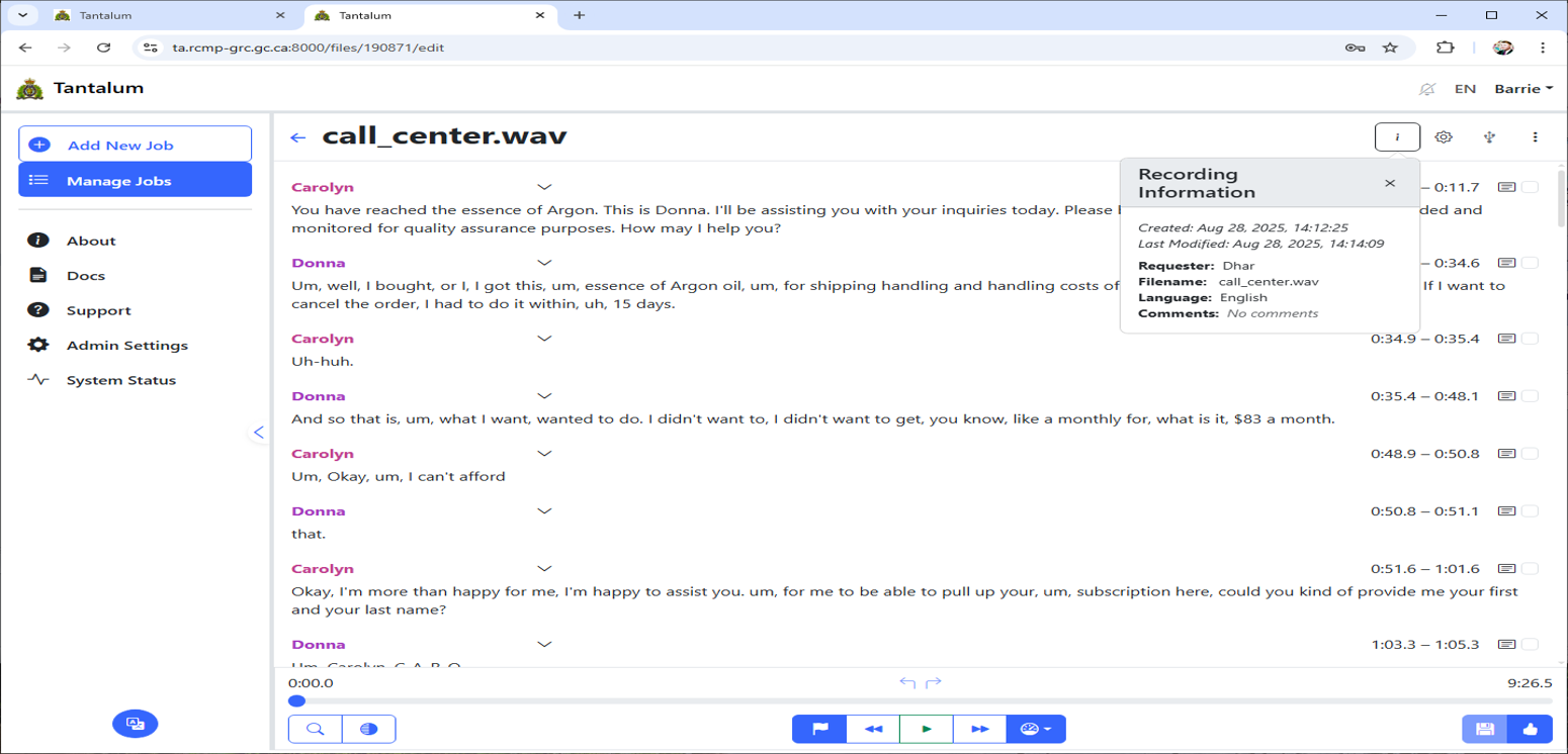 Tantalum file verification editor view